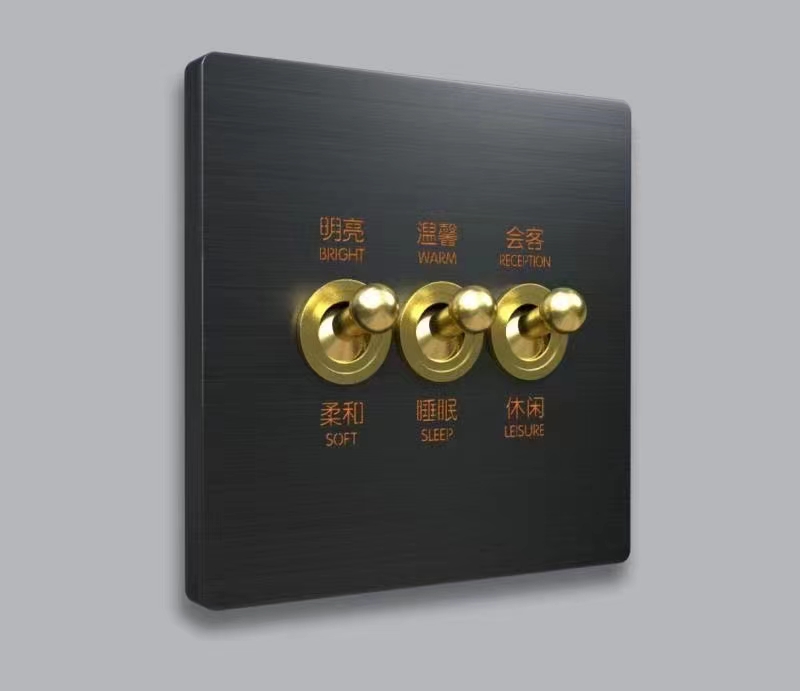 酒店客控系統(tǒng)撥桿開關(guān)（金色）